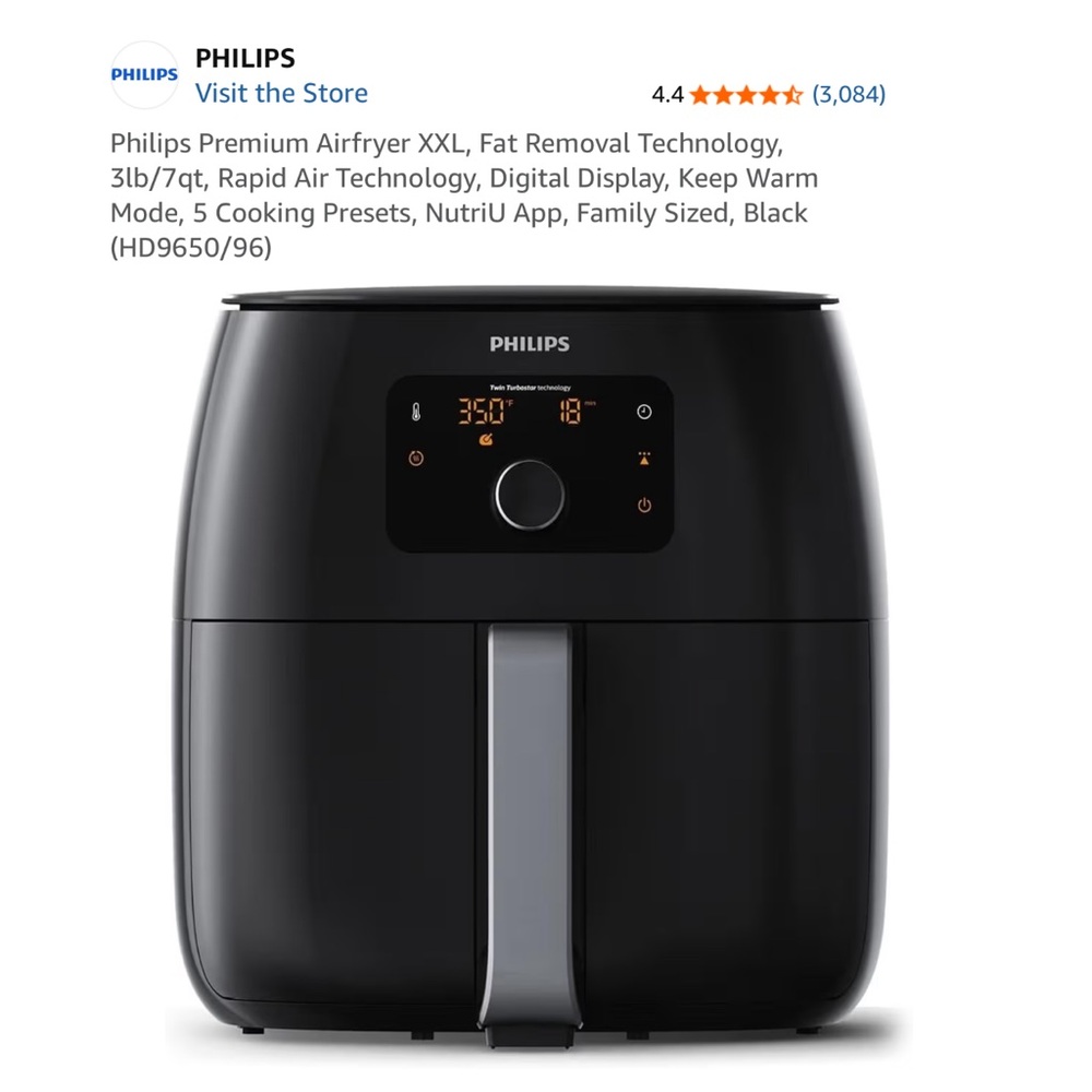 Philips Digital Black Air Fryer